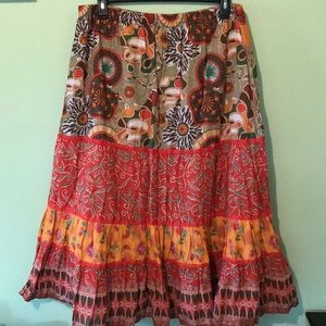Floral Patchwork Maxi Skirt